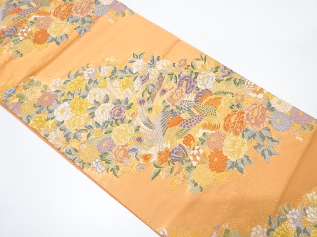 花鳥模様織出し袋帯